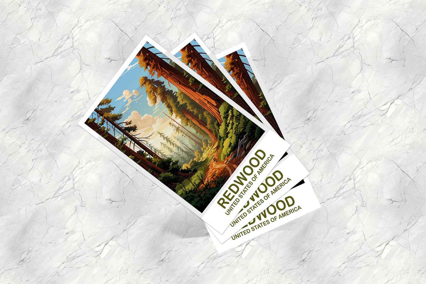 Redwood National Park Postcard, Travel Postcard, California National Park Postcard, Yellowstone National Park Travel Art | T2NA_CARNP1_P