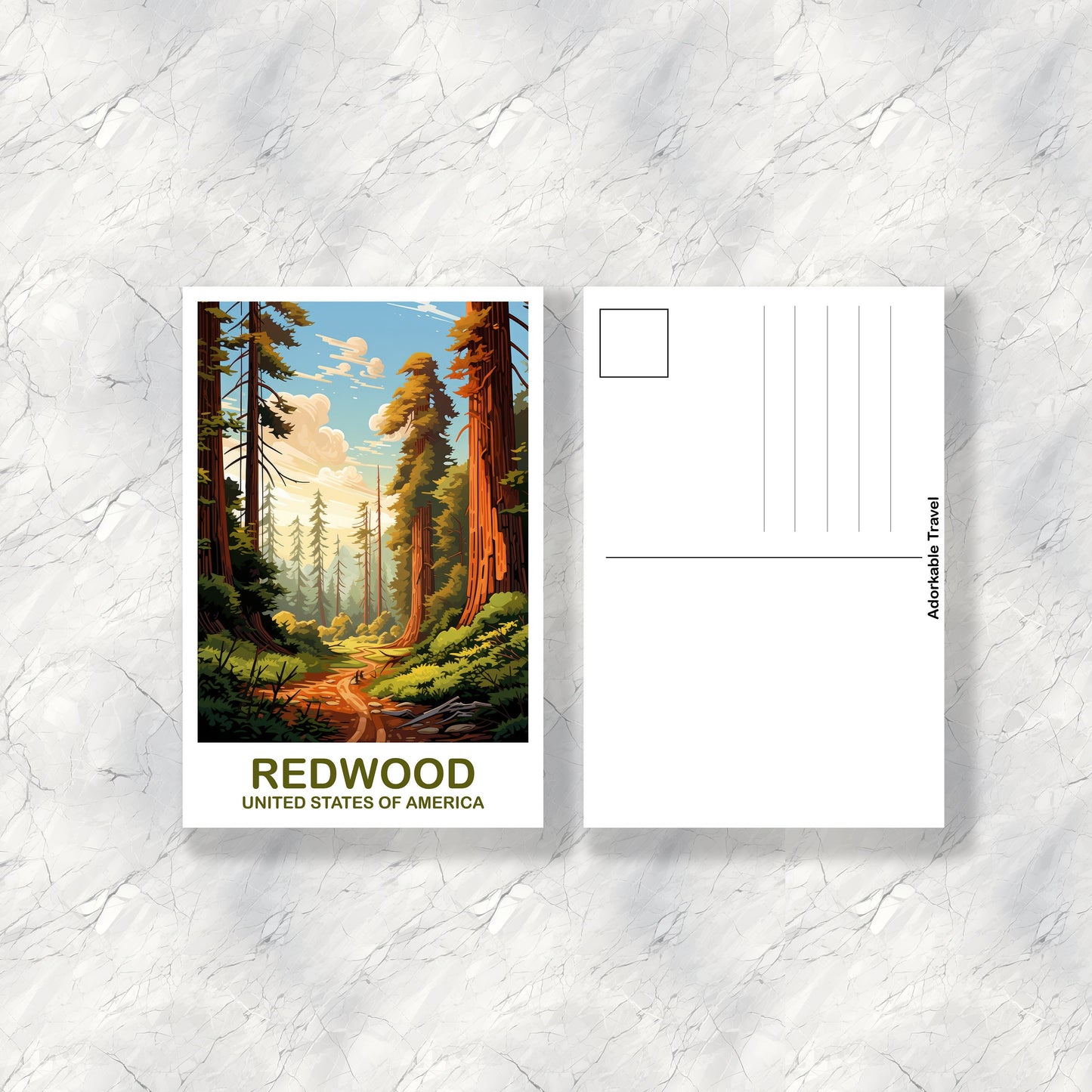 Redwood National Park Postcard, Travel Postcard, California National Park Postcard, Yellowstone National Park Travel Art | T2NA_CARNP1_P