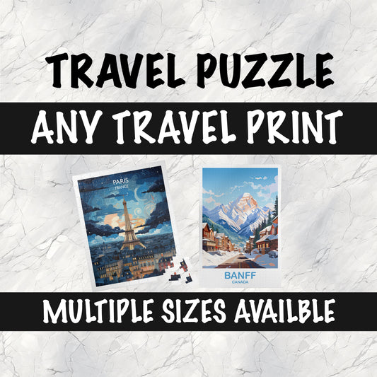 Personalized Travel Puzzle Art, Custom Travel Puzzle, Travel Puzzles, Location Puzzles, Travel Art, Travel Games