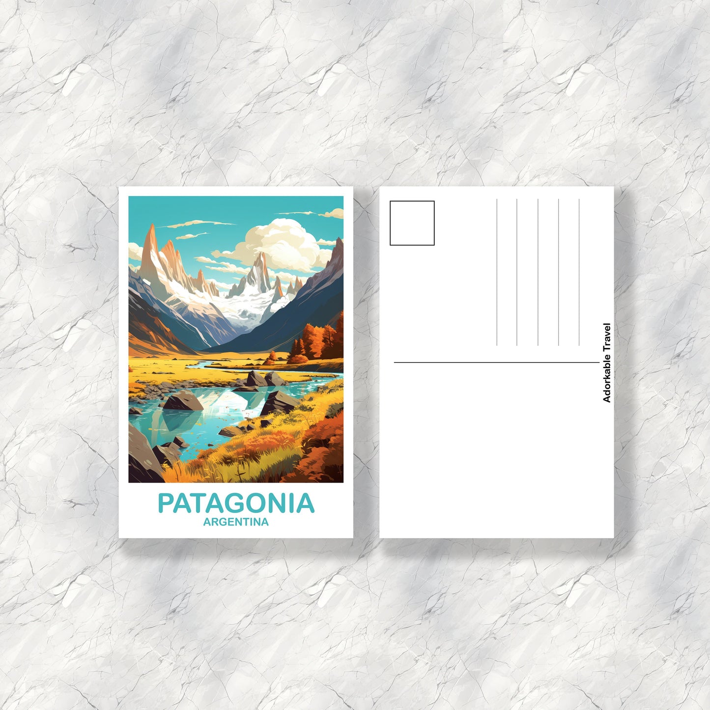 Patagonia Argentina Travel Postcard, Patagonia Travel Postcard, Argentina Postcard, Argentina Travel Art, Travel Postcard | T2SA_ARPA1_P