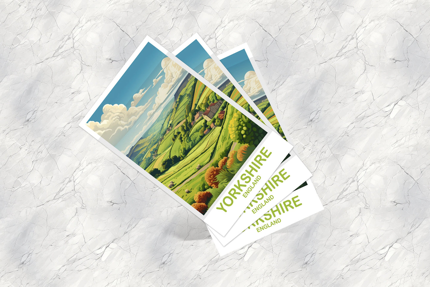 Yorkshire Travel Postcard Art, Yorkshire Travel Art, England Postcard, Yorkshire England Travel Postcard, England Travel Art | T2EU_ENYO1_P