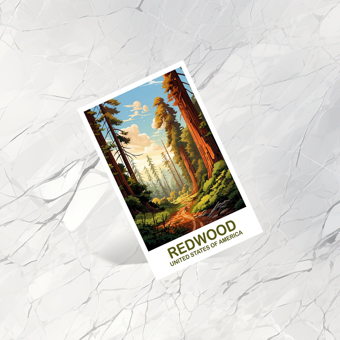 Redwood National Park Postcard, Travel Postcard, California National Park Postcard, Yellowstone National Park Travel Art | T2NA_CARNP1_P