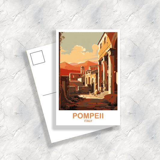 Pompeii Italy Travel Postcard, Pompeii Travel Art, Italy Postcard, Pompeii Travel Postcard Art, Italy Travel Postcard Art | T2EU_ITPO1_P