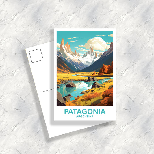 Patagonia Argentina Travel Postcard, Patagonia Travel Postcard, Argentina Postcard, Argentina Travel Art, Travel Postcard | T2SA_ARPA1_P