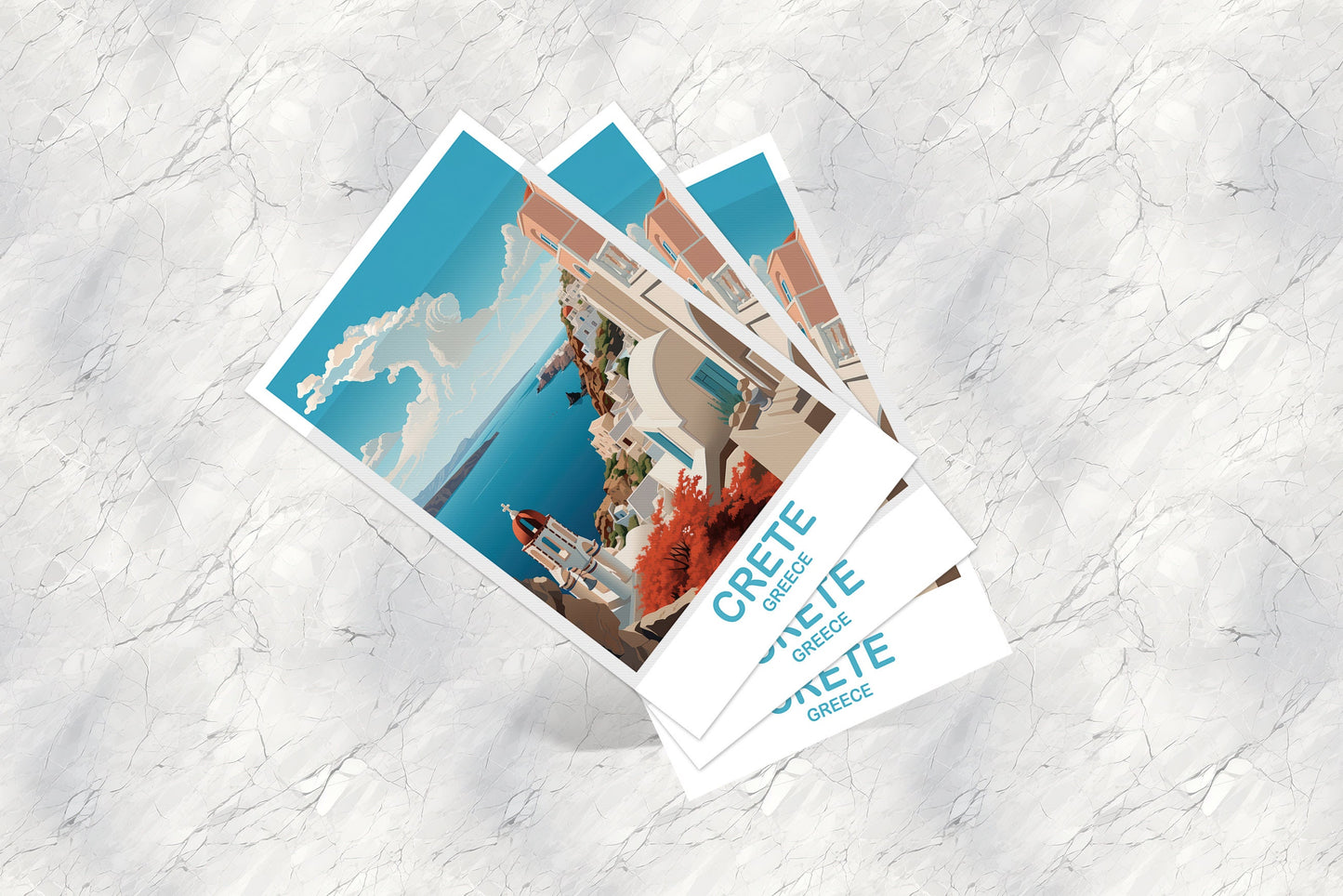 Crete Travel Postcard Art, Crete Greece Travel Art, Crete Postcard, Greece Travel Postcard, Europe Travel Postcard | T2EU_GRCR1_P