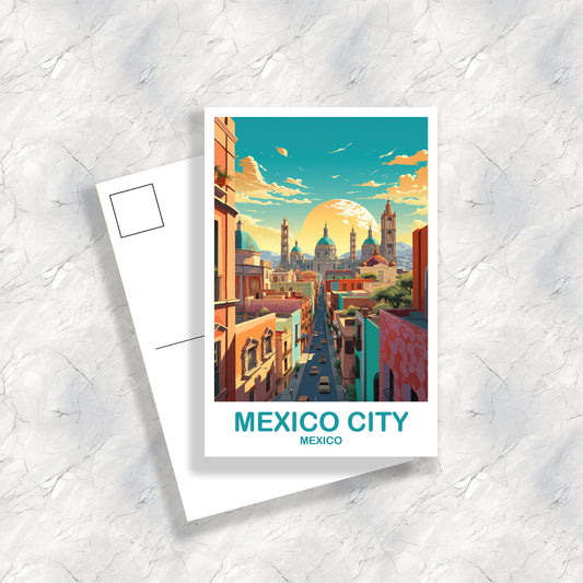 Mexico City Travel Postcard, Mexico Art Postcard, Mexico Travel Art, Travel Art, Mexico Travel Postcard, Travel Postcard | T2NA_MEMC1_P