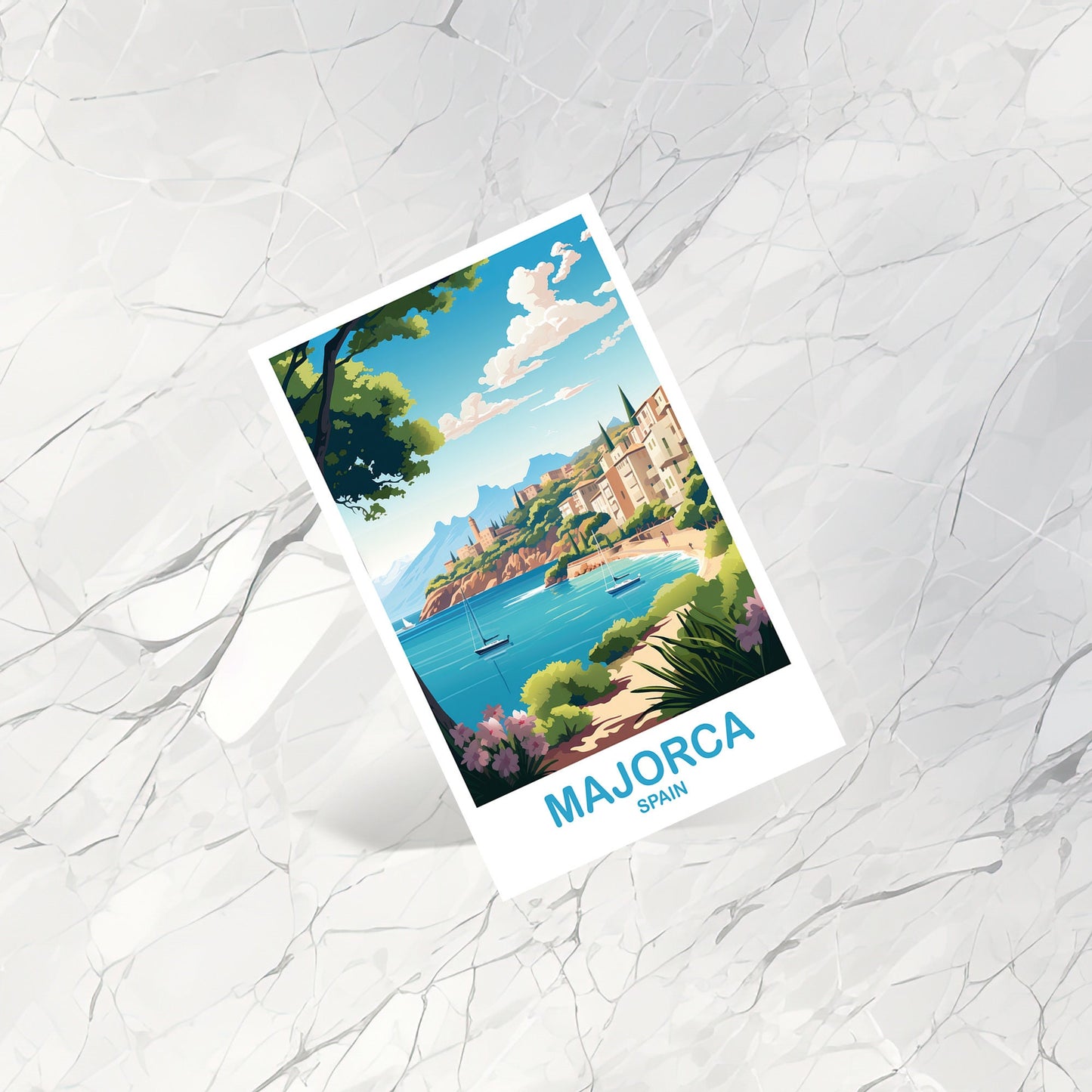 Majorca Spain Travel Postcard Art, Spain Travel Postcard, Majorca Postcard, Spain Travel Art Postcard, Travel Postcard | T2EU_SPMAJ1_P