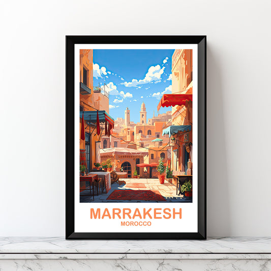 Marrakesh Travel Wall Art, Morocco Skyline, Digital Marrakesh Morocco Wall Art, Africa Travel Art, Travel Art | DT2AF_MOMA1