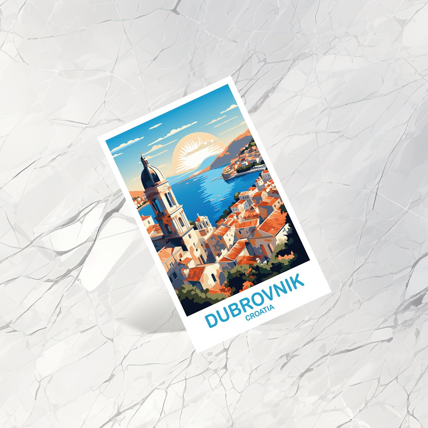 Dubrovnik Croatia Travel Postcard, Dubrovnik Travel Art, Croatia Postcard, Croatia Travel Art, Travel Postcard, Travellers | T2EU_CRDU1_P