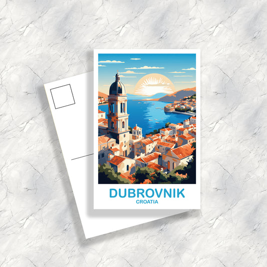 Dubrovnik Croatia Travel Postcard, Dubrovnik Travel Art, Croatia Postcard, Croatia Travel Art, Travel Postcard, Travellers | T2EU_CRDU1_P