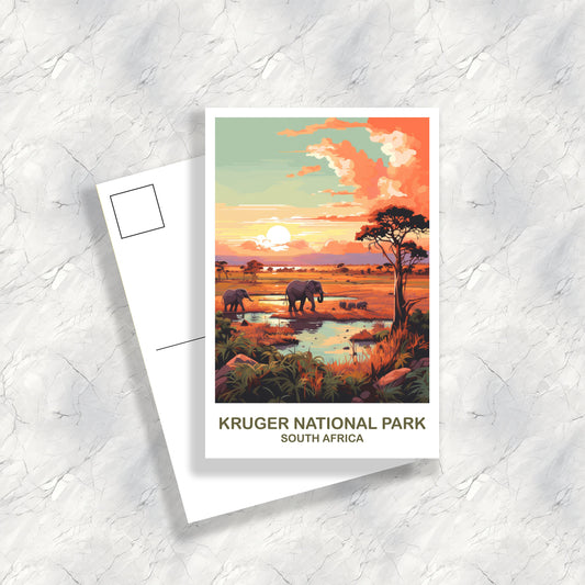 Kruger National Park Postcard, Kruger National Park South Africa Postcard, South Africa Postcard, Travel Postcard | T2AF_SFKNP1_P