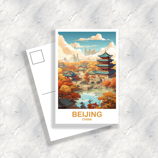 Beijing China Travel Postcard, Beijing Postcard, Travel Card, Landscape Travel Postcard, Asia Travel Postcard, Asia Travel Art| T2AS_CHBE1_P