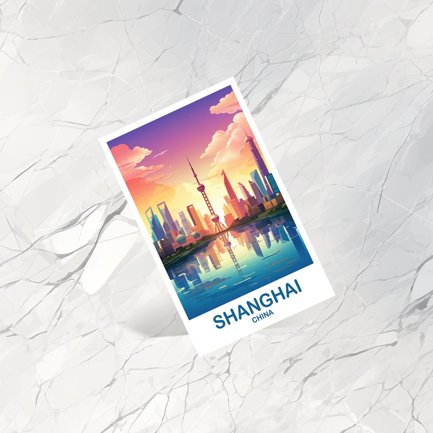 Shanghai China Travel Postcard, Shanghai Postcard, Travel Card, Travel Postcard, Asia Travel Postcard, Asia Travel Art | T2AS_CHSH1_P