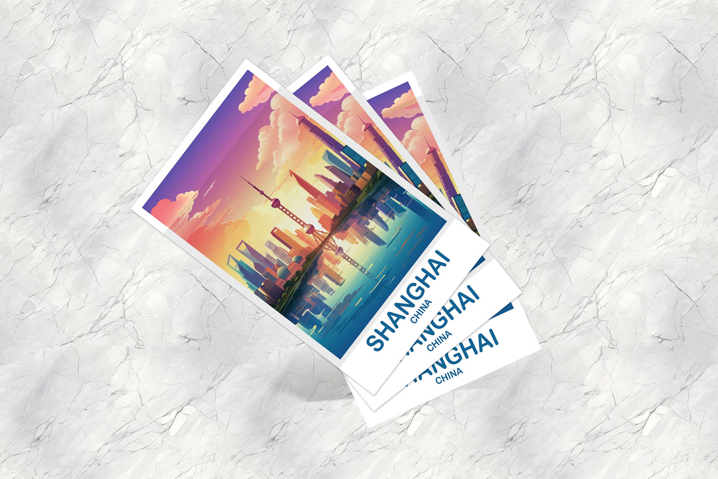 Shanghai China Travel Postcard, Shanghai Postcard, Travel Card, Travel Postcard, Asia Travel Postcard, Asia Travel Art | T2AS_CHSH1_P