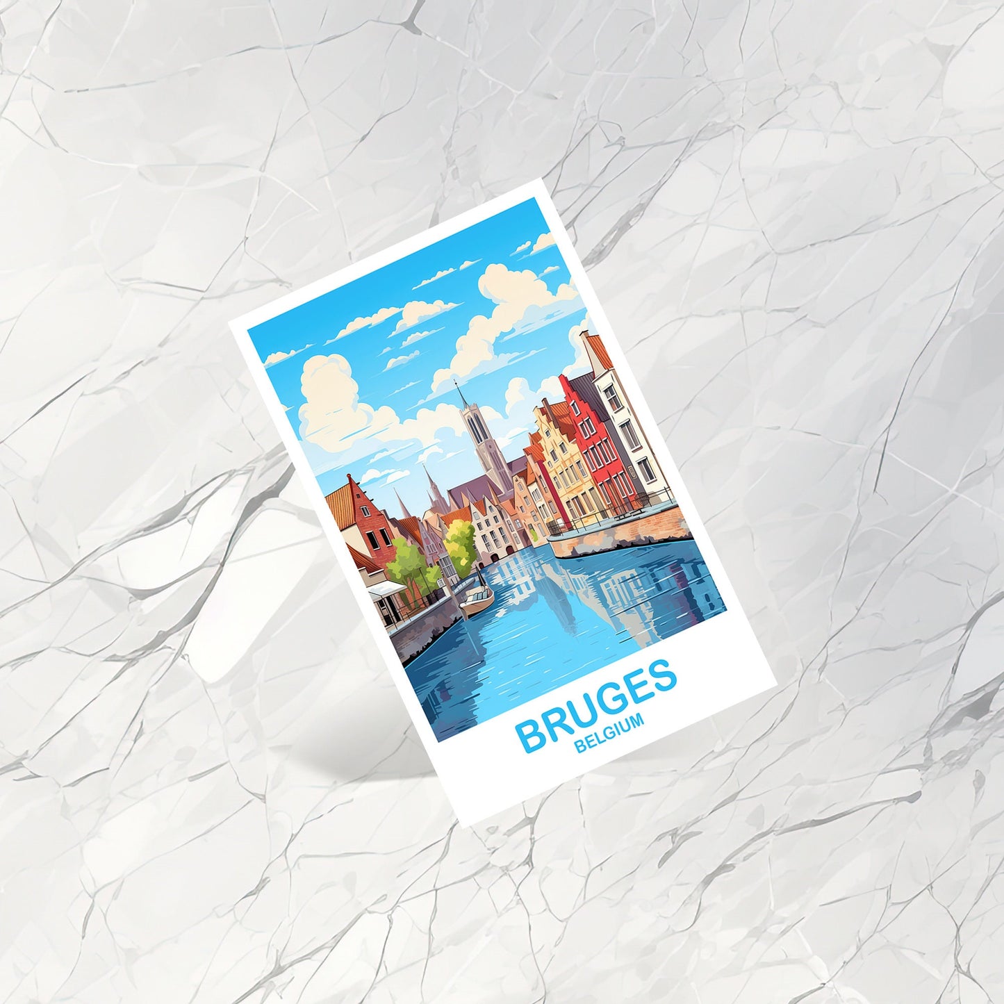 Bruges Belgium Travel Art postcard, Belgium Travel, Belgium Postcard, Bruges Travel Art, Europe Travel Postcard, Bruges Art | T2EU_BEBG1_P