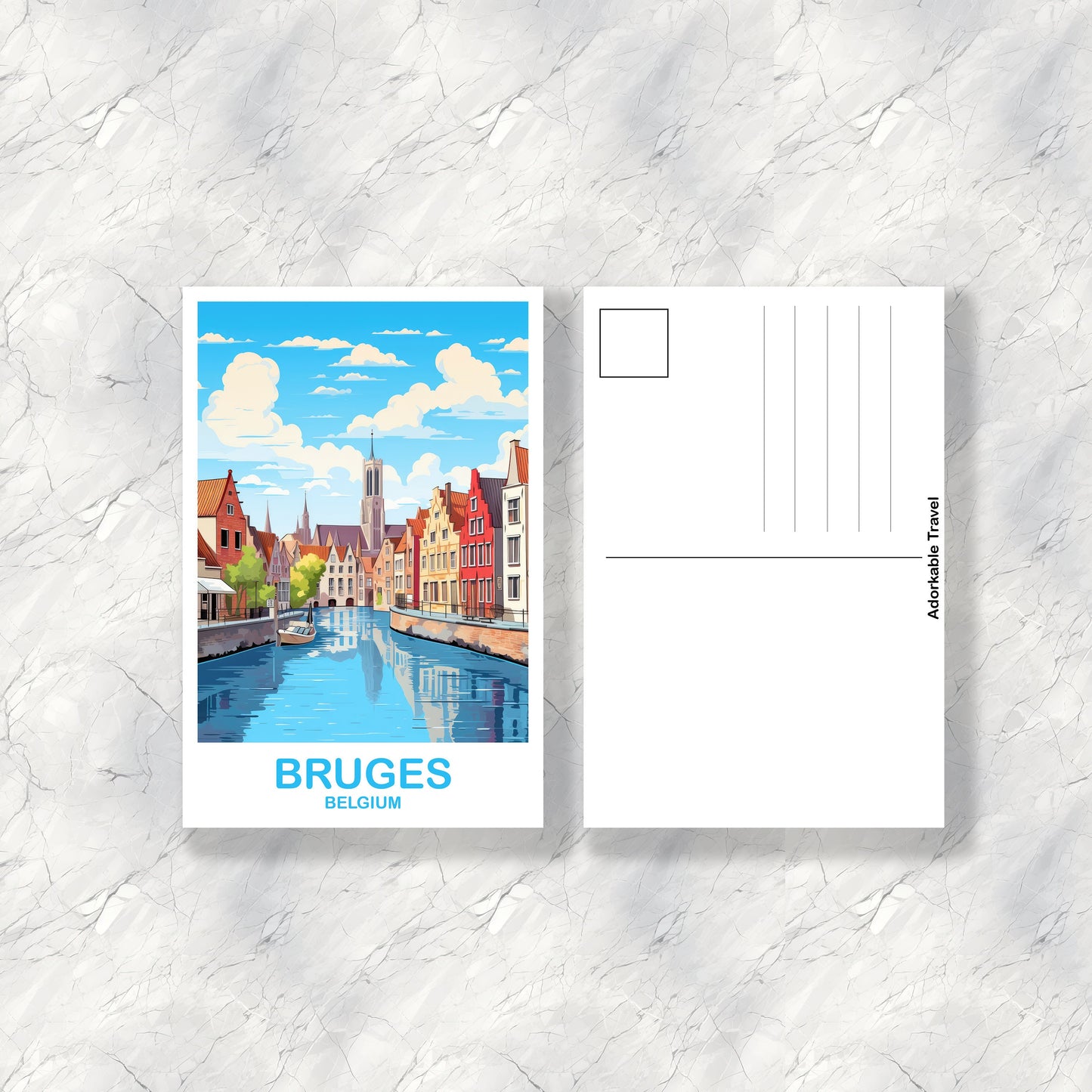 Bruges Belgium Travel Art postcard, Belgium Travel, Belgium Postcard, Bruges Travel Art, Europe Travel Postcard, Bruges Art | T2EU_BEBG1_P