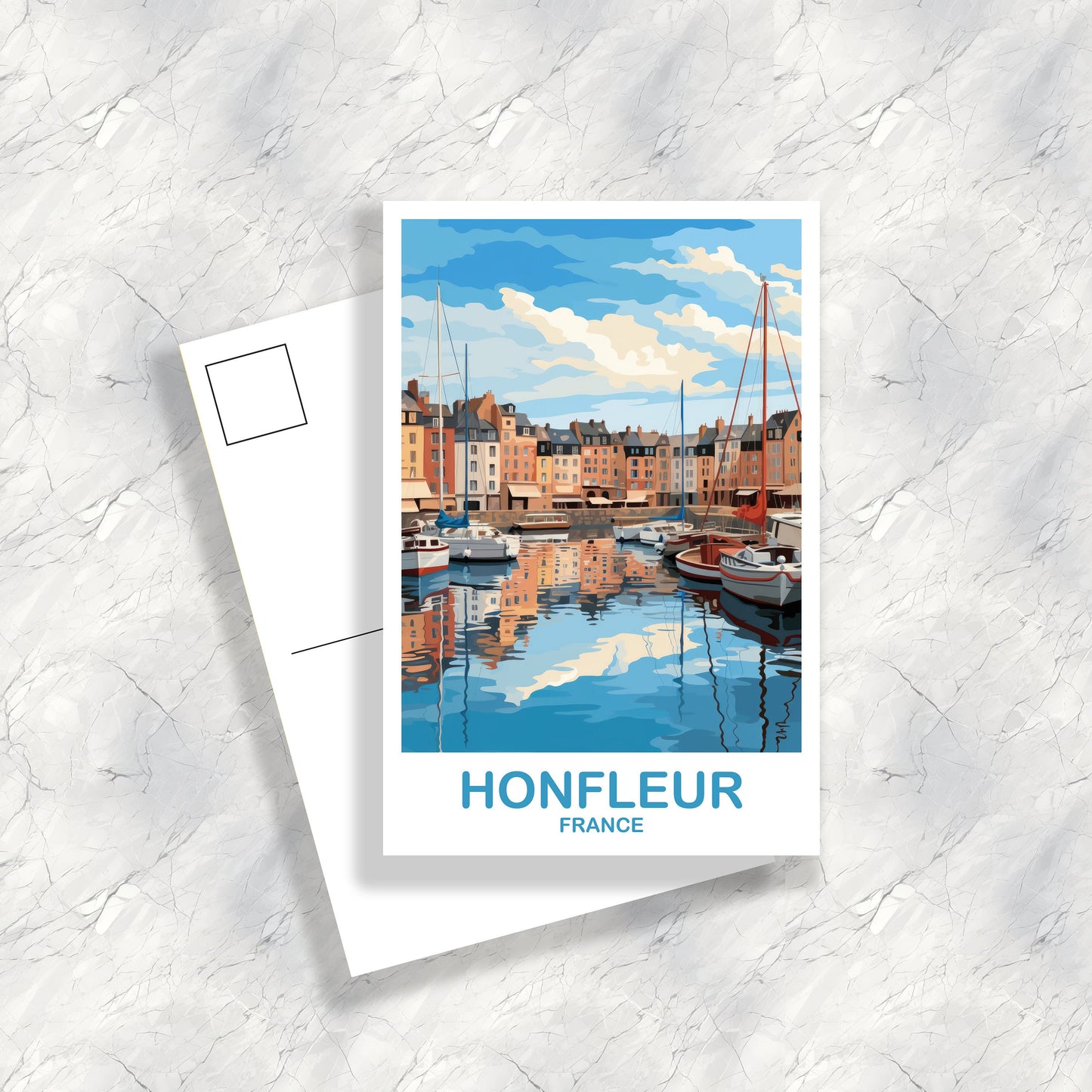 Honfleur France Travel Postcard, France Postcard,  France Postcard Art, Honfleur Travel Art, Honfleur Travel Postcard | T2EU_FRHO1_P