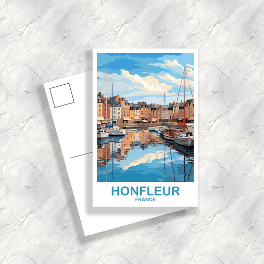 Honfleur France Travel Postcard, France Postcard,  France Postcard Art, Honfleur Travel Art, Honfleur Travel Postcard | T2EU_FRHO1_P