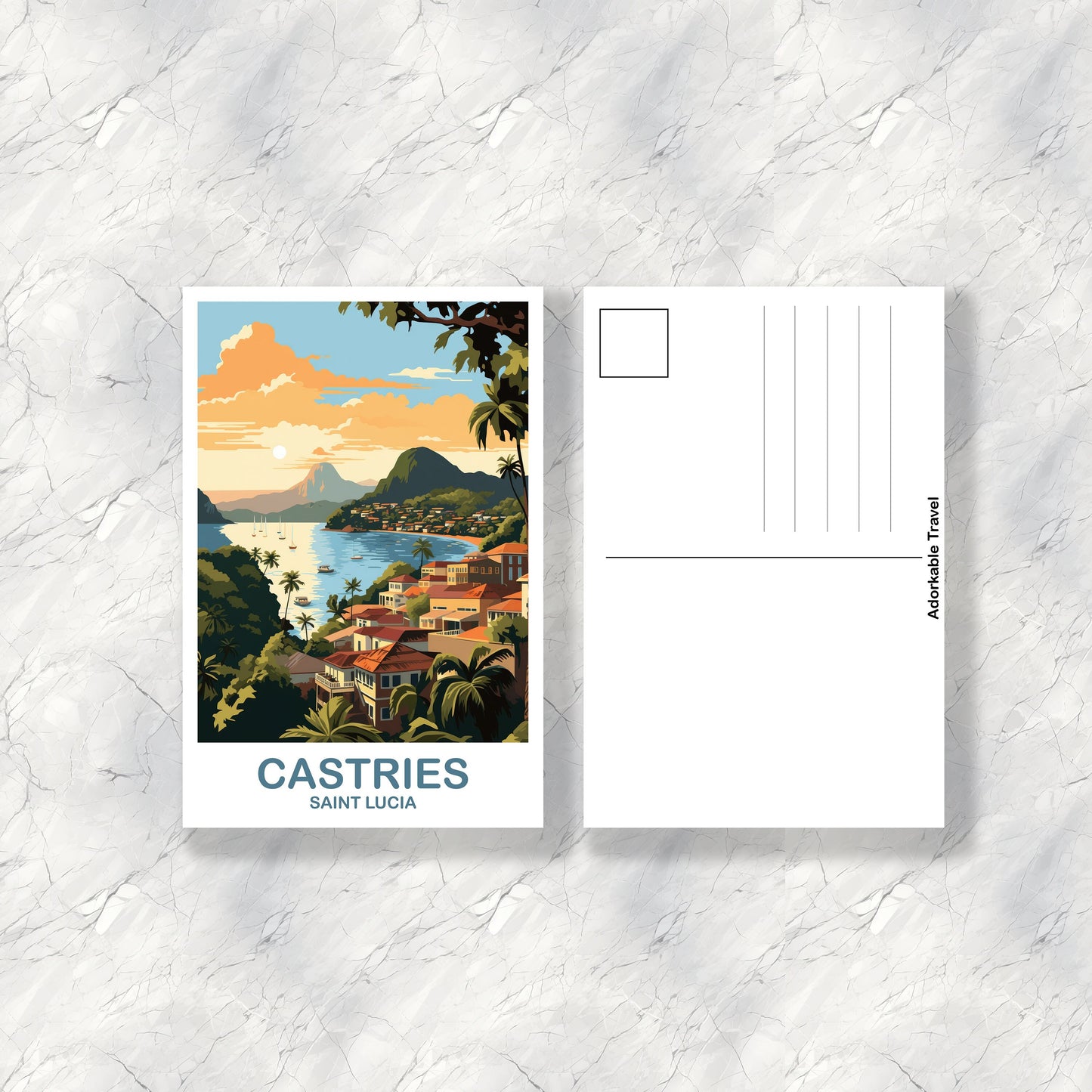 Castries Saint Lucia Postcard, Castries Saint Lucia Travel Postcard, Castries Postcard, St.Lucia Travel Postcard | T2NA_SLCA1_P
