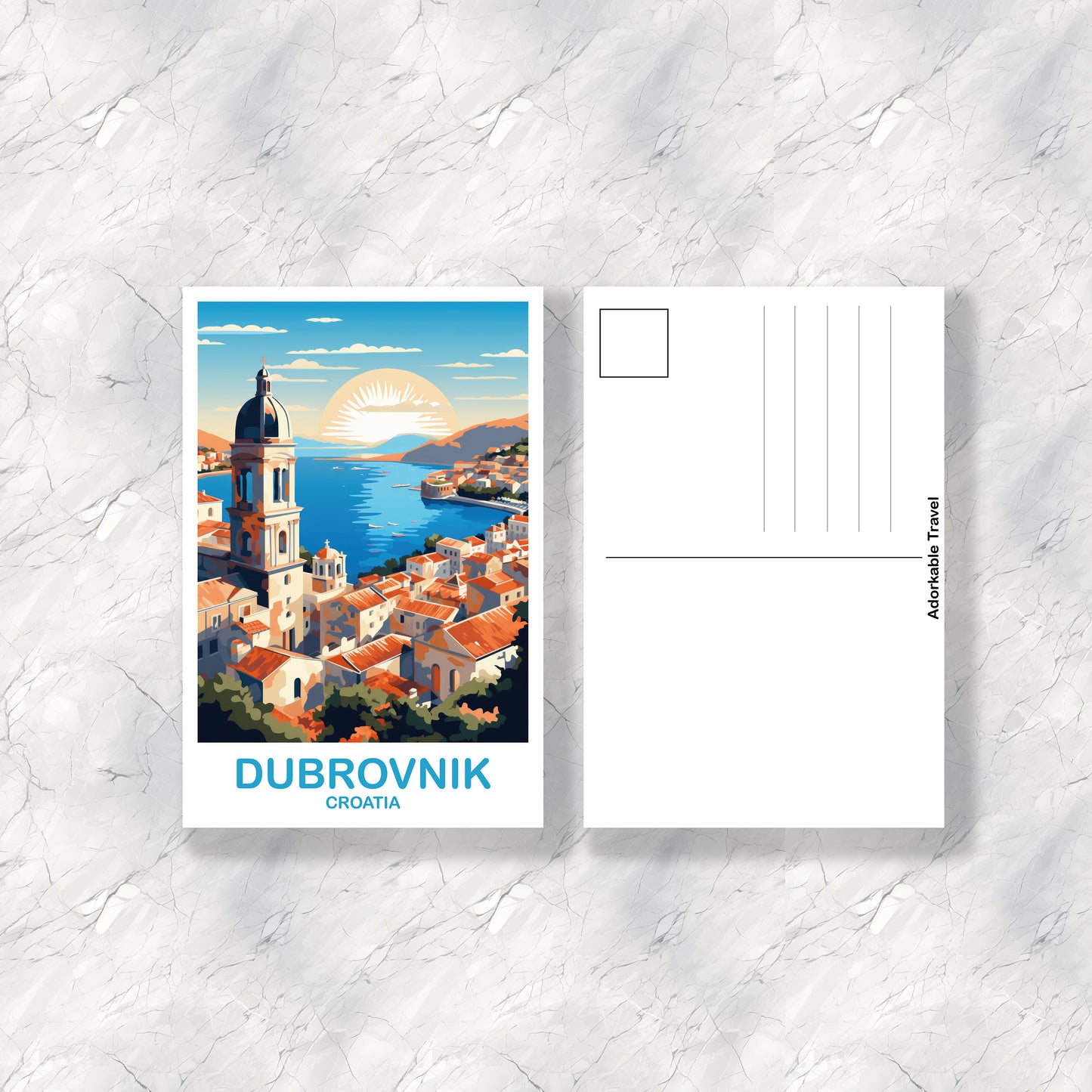 Dubrovnik Croatia Travel Postcard, Dubrovnik Travel Art, Croatia Postcard, Croatia Travel Art, Travel Postcard, Travellers | T2EU_CRDU1_P