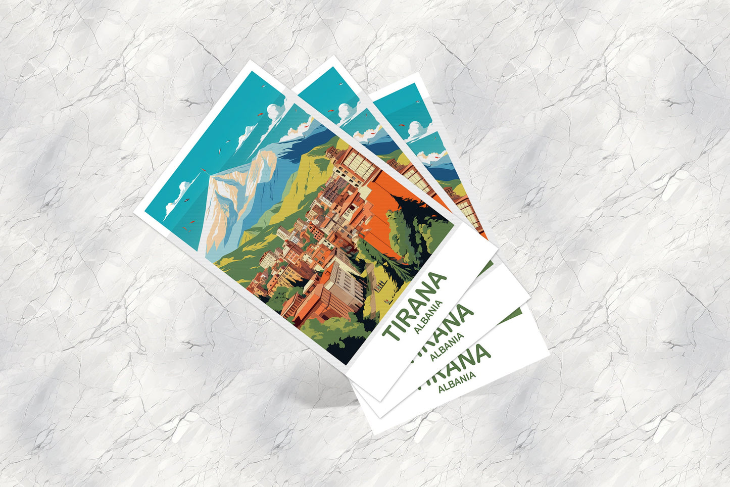 Tirana Albania Travel Postcard Art, Tirana Postcard Art, Albania Postcard, Europe Travel Postcard, A6 Postcard | T2EU_ALTI1_P