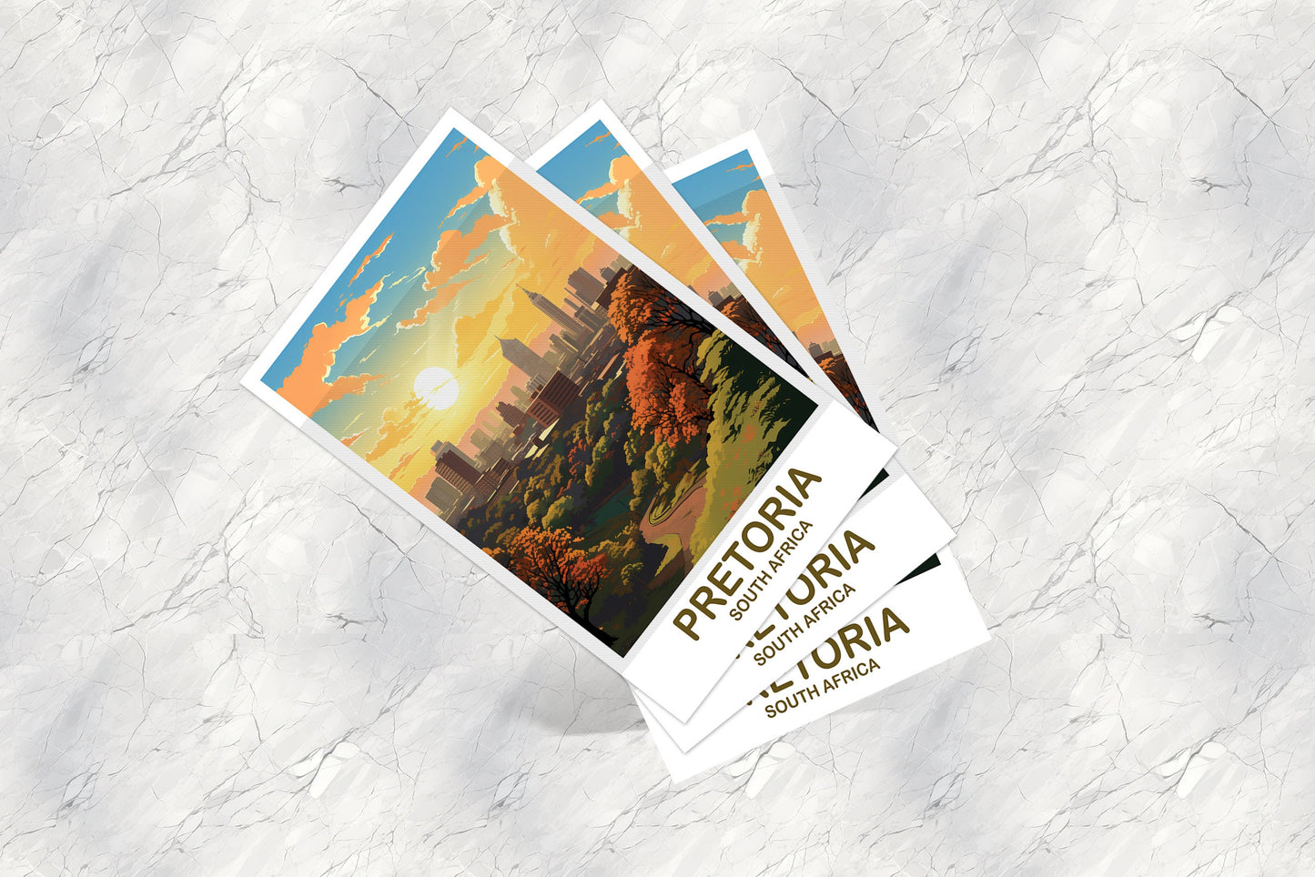 Pretoria Travel Postcard Art, Pretoria South Africa Postcard, South Africa Postcard, Travel Postcard | T2AF_SFPR1_P