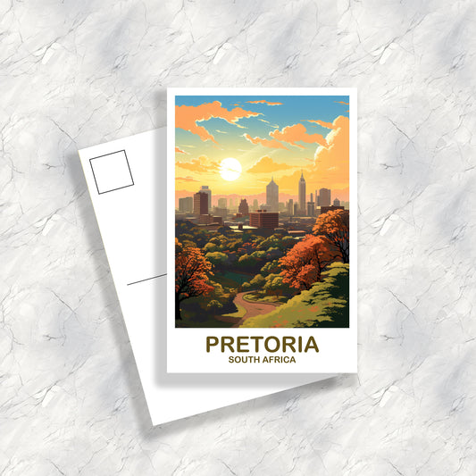 Pretoria Travel Postcard Art, Pretoria South Africa Postcard, South Africa Postcard, Travel Postcard | T2AF_SFPR1_P