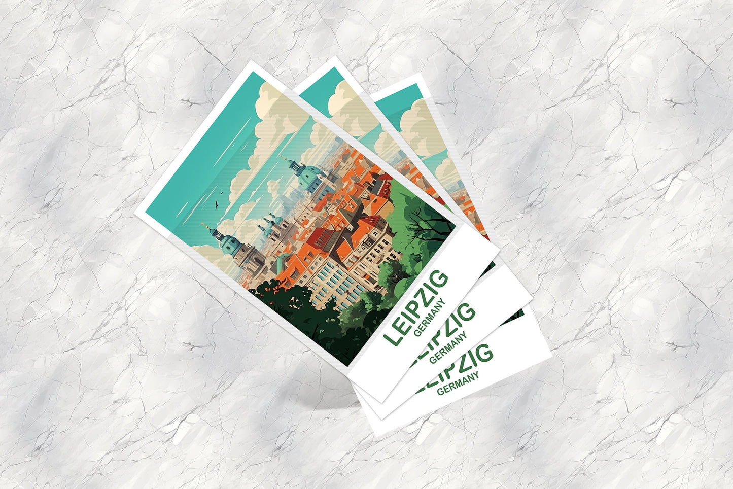 Leipzig Germany Travel Postcard, Leipzig Travel Postcard Art, Germany Postcard Art, Leipzig Travel Art, Travel Postcard, | T2EU_GELE1_P