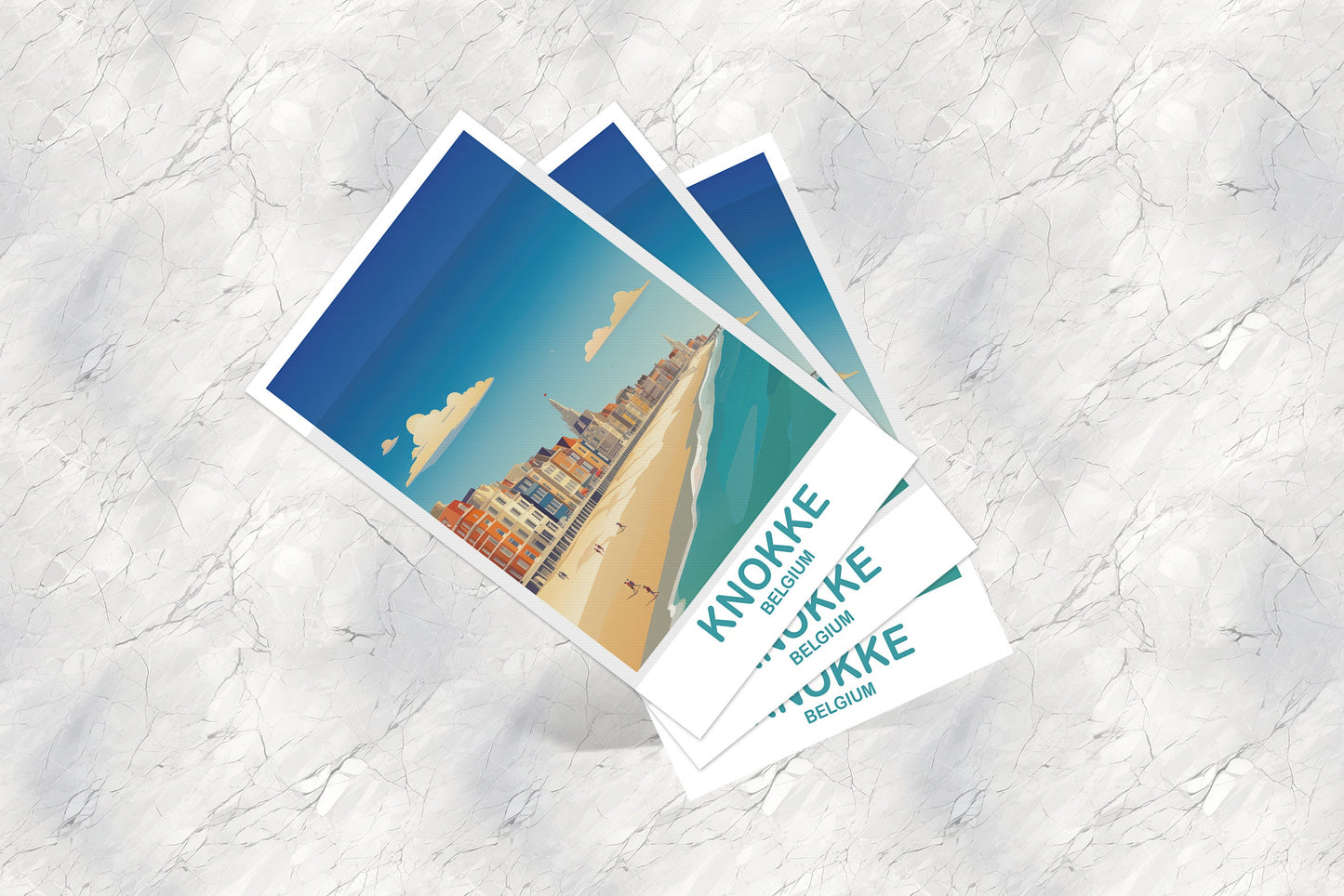 Knokke Belgium Travel Postcard Art, Belgium Travel Art, Knokke Art Postcard, Belgium Travel Art, Europe Travel Art Postcard | T2EU_BEKN1_P
