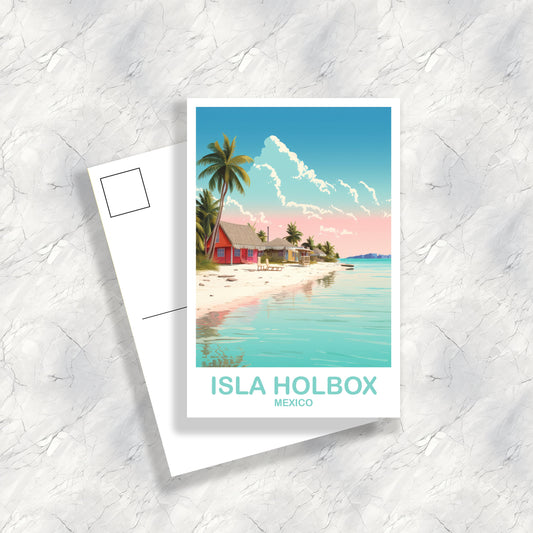 Isla Holbox Mexico Postcard, Mexico Postcard, Mexico Travel Art, Travel Art, Isla Holbox  Travel Postcard, Travel Postcard | T2NA_MEIH1_P