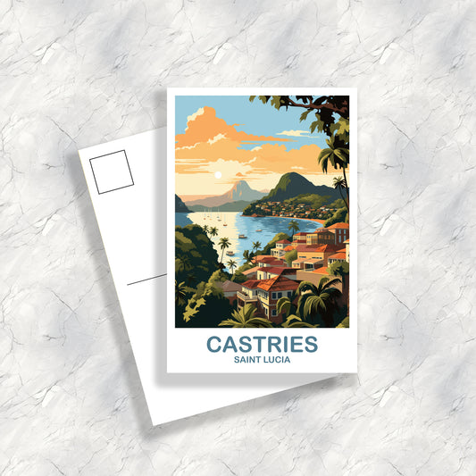 Castries Saint Lucia Postcard, Castries Saint Lucia Travel Postcard, Castries Postcard, St.Lucia Travel Postcard | T2NA_SLCA1_P