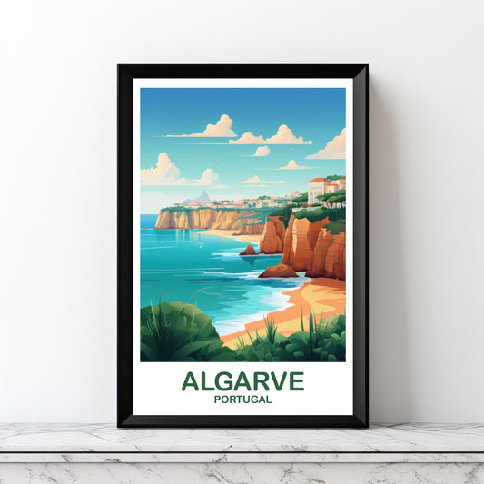 Algarve Portugal Travel Wall Art, Digital Portugal Travel Art, Algarve Wall Art, Printable Europe Travel Art,  | DT2EU_POAL1