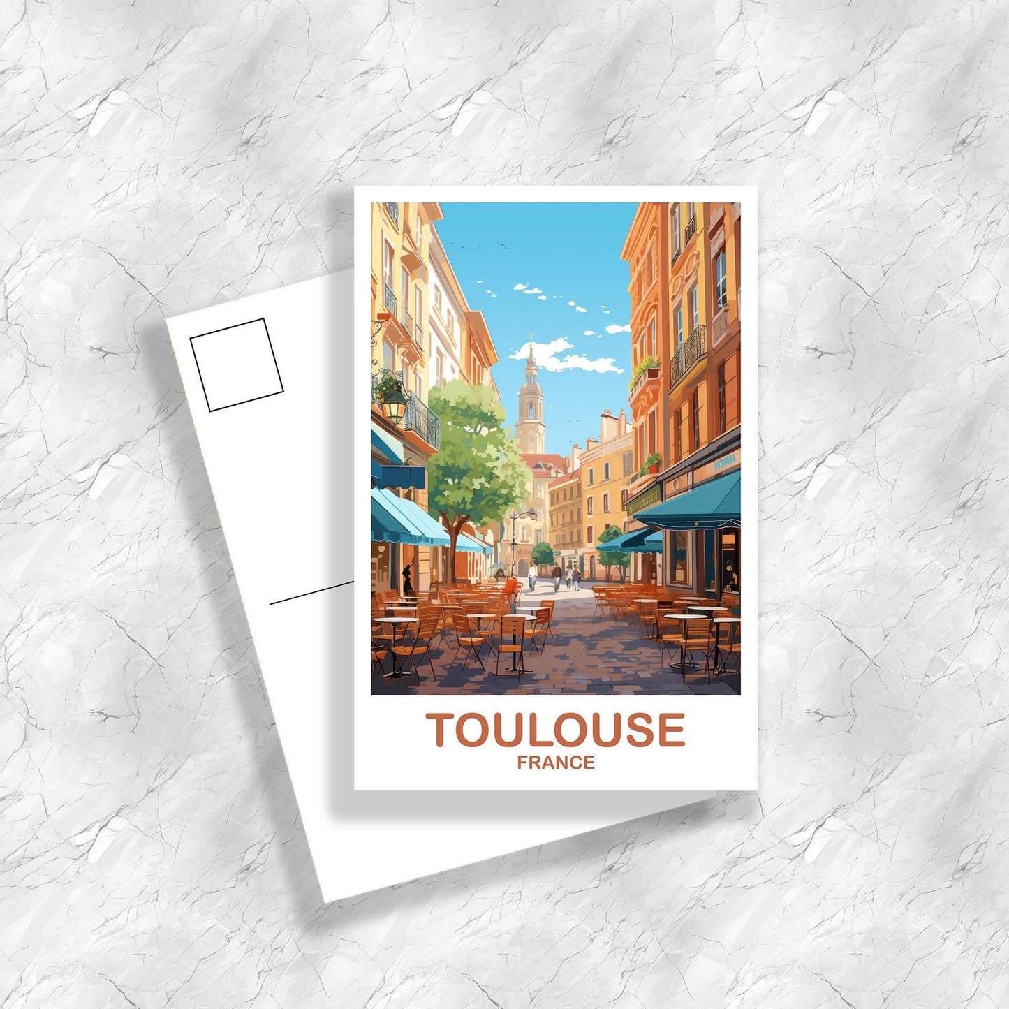 Toulouse France Travel Postcard, Toulouse Postcard, France Art Print, Europe Postcard, Toulouse Travel Art, Travel Postcard | T2EU_FRTO1_P
