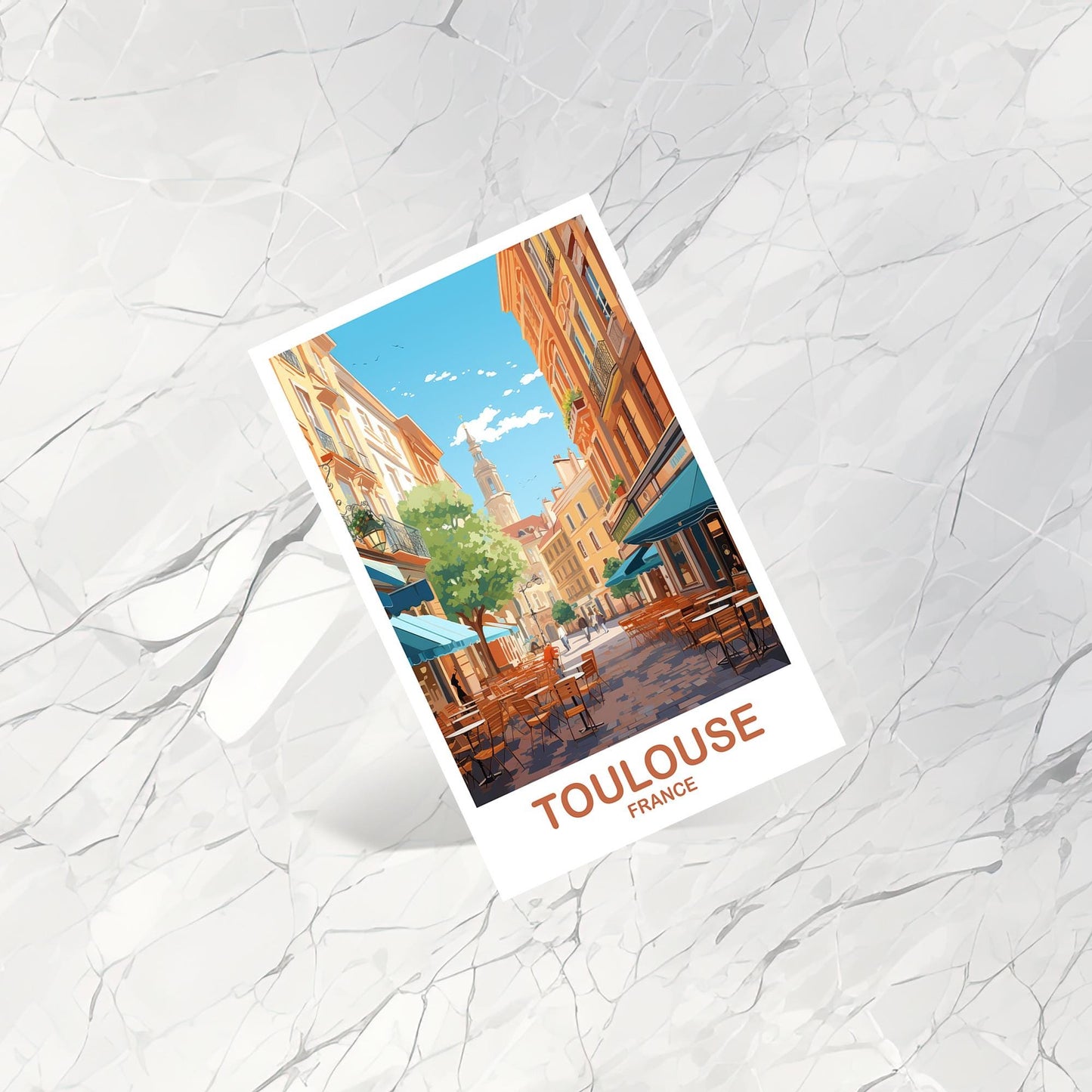 Toulouse France Travel Postcard, Toulouse Postcard, France Art Print, Europe Postcard, Toulouse Travel Art, Travel Postcard | T2EU_FRTO1_P