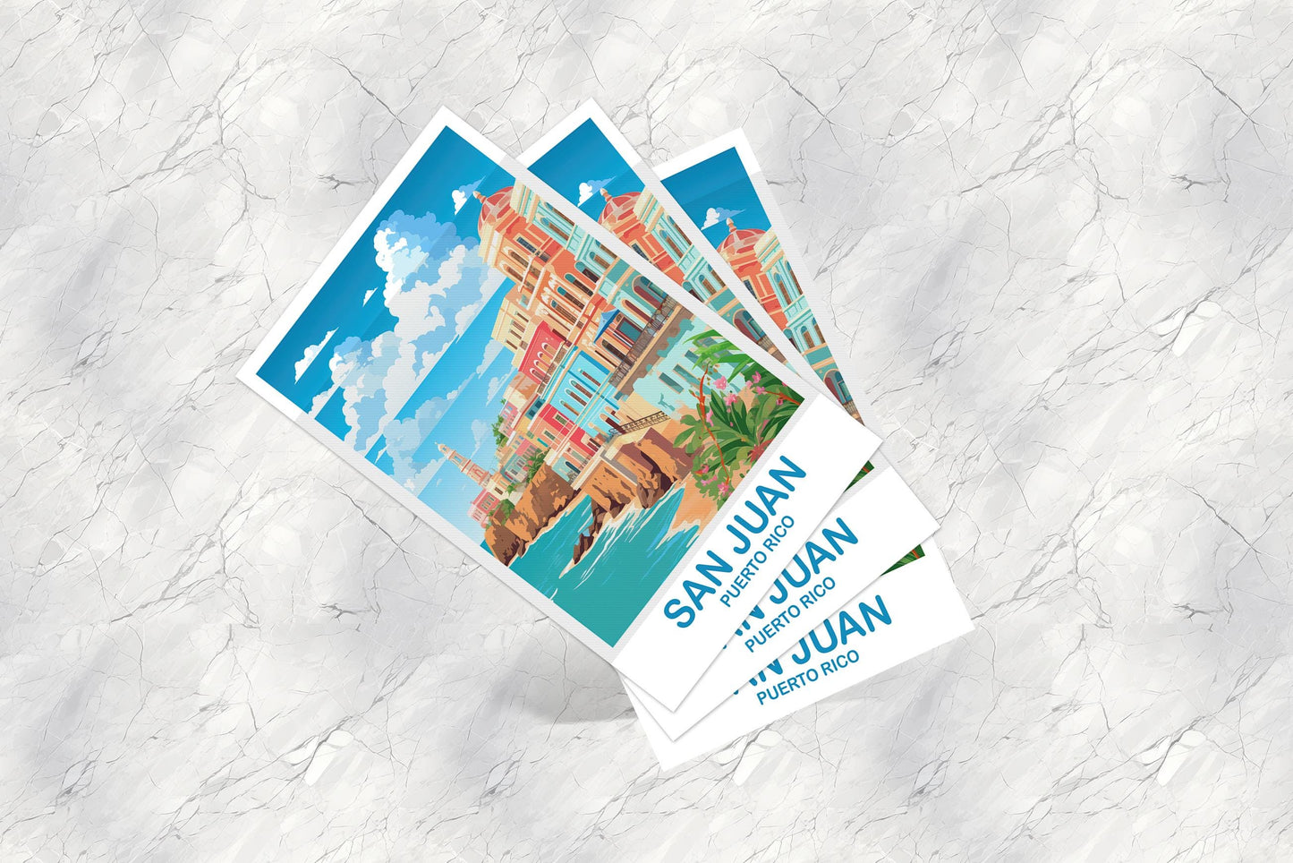 San Juan Puerto Rico Travel Postcard Art, San Juan Travel Postcard, Puerto Rico Art Postcard, Travel Postcard | T2NA_PRSJ1_P