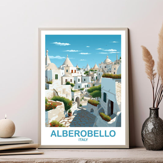 Alberobello Italy Travel Poster, Alberobello Poster Art, Italy Poster, Alberobello Travel Wall Art, Italy Travel Wall Art | T2EU_ITAL1
