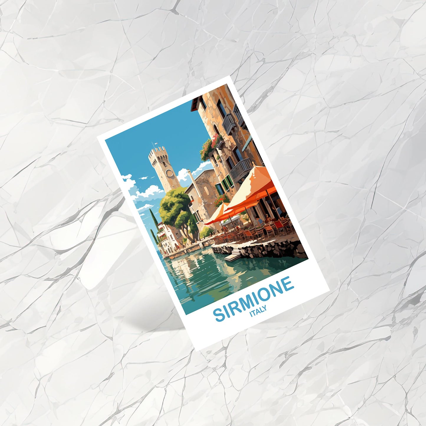 Sirmione Italy Travel Postcard, Sirmione Travel Postcard, Italy Postcard, Sirmione Travel Art, Italy Travel Postcard | T2EU_ITSI1_P