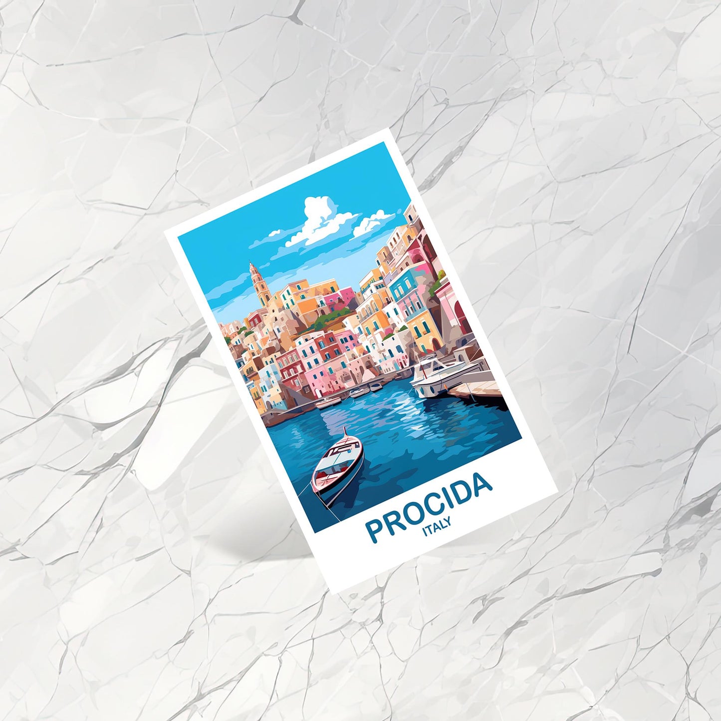 Procida Italy Travel Postcard, Procida Travel Postcard, Italy Postcard, Procida Travel Art, Italy Travel Postcard | T2EU_ITPR1_P