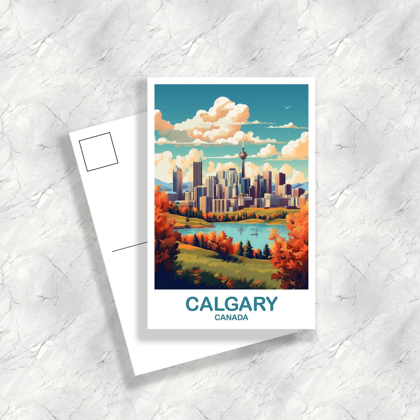 Calgary Alberta Travel Postcard, Alberta Postcard, Alberta Rocky Mountains Postcard, Alberta Travel Postcard, Canada Postcard | T2NA_ABCA1_P