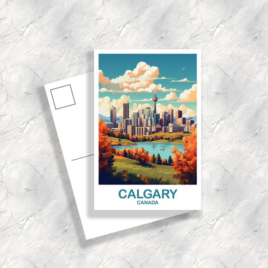 Calgary Alberta Travel Postcard, Alberta Postcard, Alberta Rocky Mountains Postcard, Alberta Travel Postcard, Canada Postcard | T2NA_ABCA1_P
