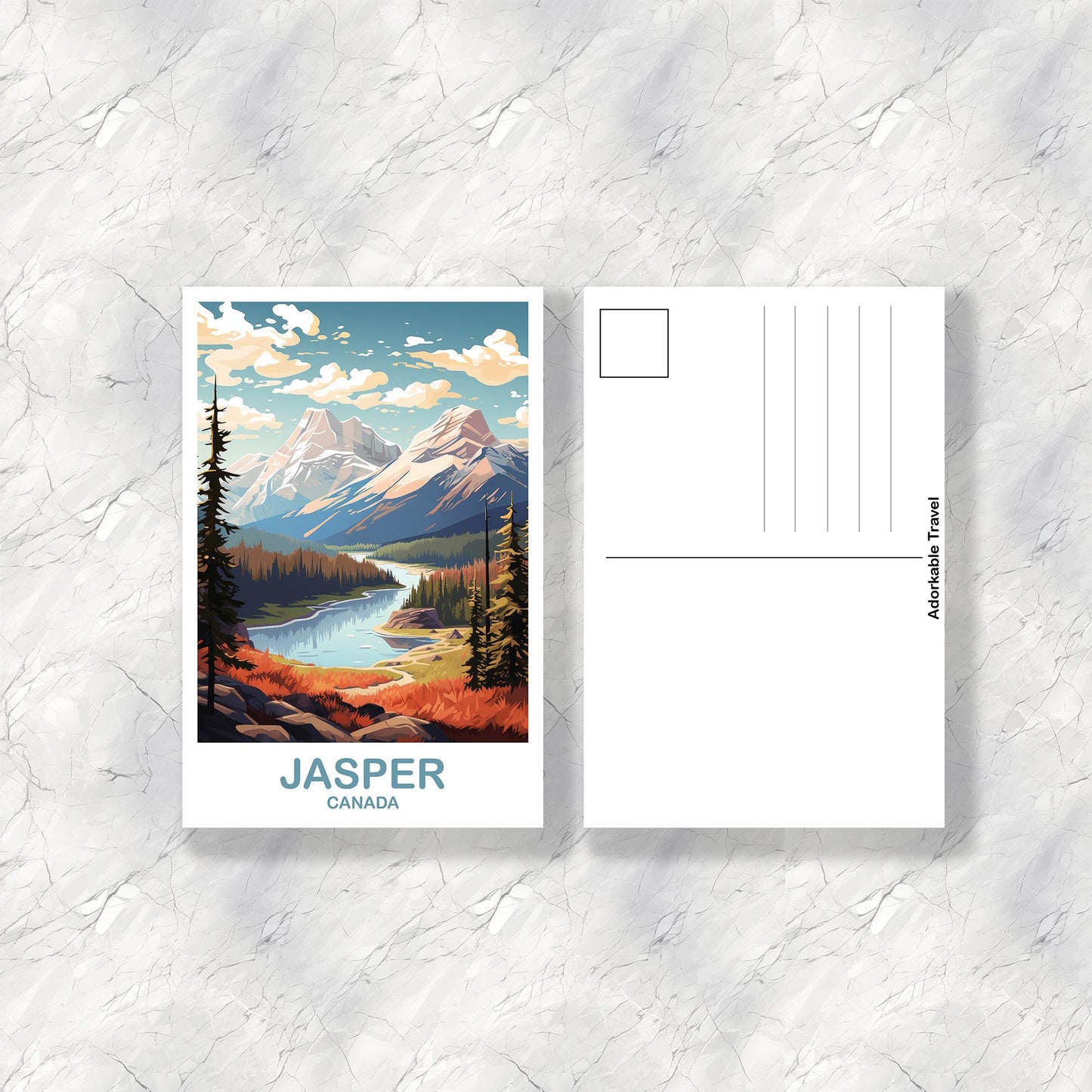 Jasper Alberta Travel Postcard, Alberta Postcard, Jasper Postcard, Alberta Travel Postcard, Canada Postcard | T2NA_ABJA1_P