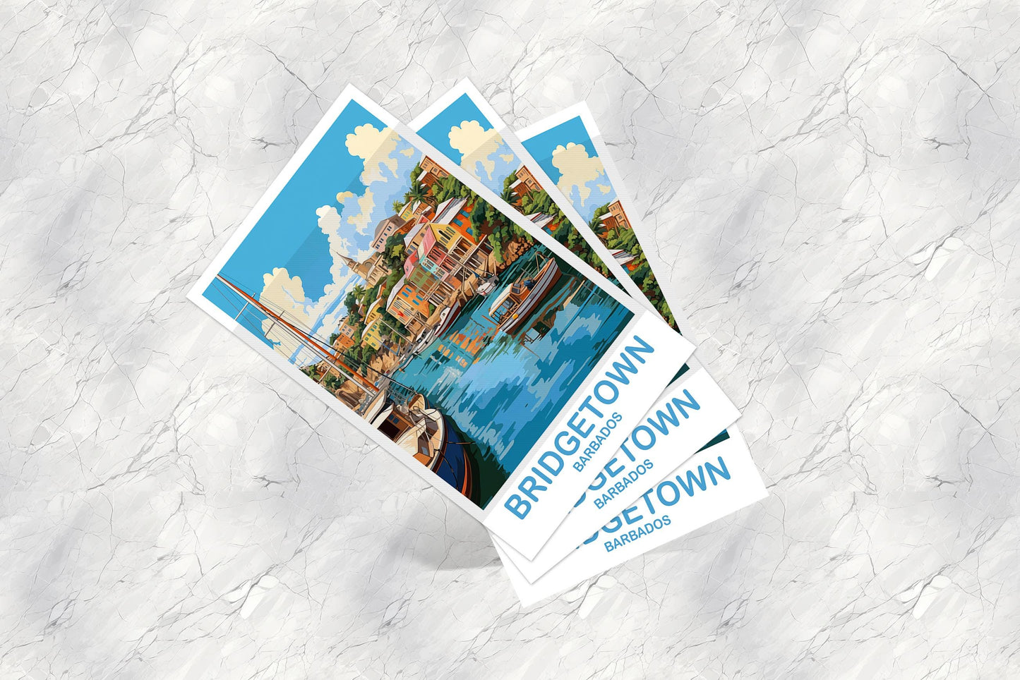 Bridgetown Barbados Travel Postcard, Bridgetown Travel Postcard, Barbados Postcard, Travel Art, Bridgetown Travel Art | T2NA_BABR1_P