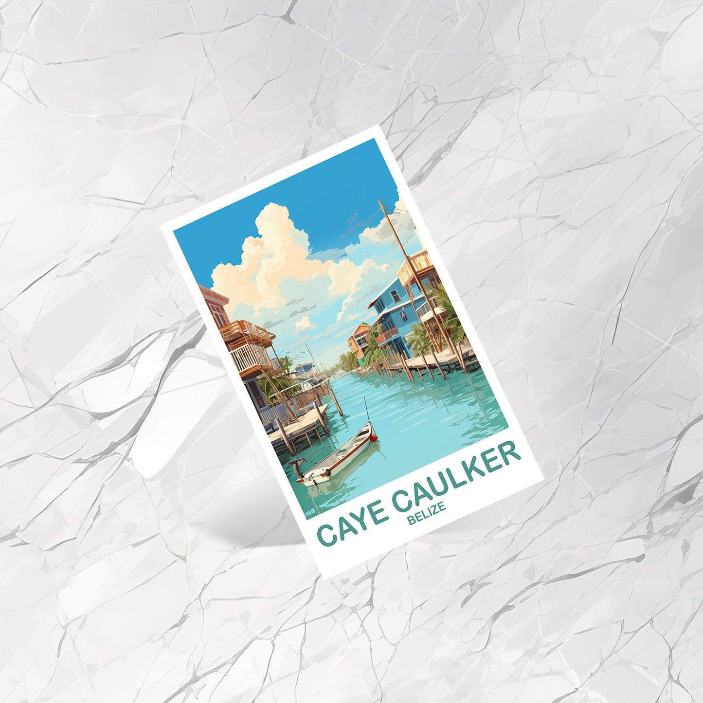 Caye Caulker Belize Travel Postcard, Caye Caulker Travel Postcard, Belize Postcard, Travel Art,  Caye Caulker Travel Art | T2NA_BECC1_P