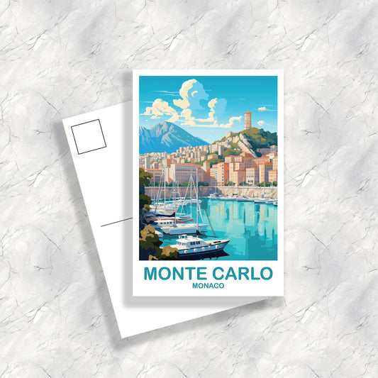 Monte Carlo Monaco Travel Postcard, Monaco Postcard, Monte Carlo Art Print, Monaco Postcard, Europe Postcard | T2EU_MONMC1_P