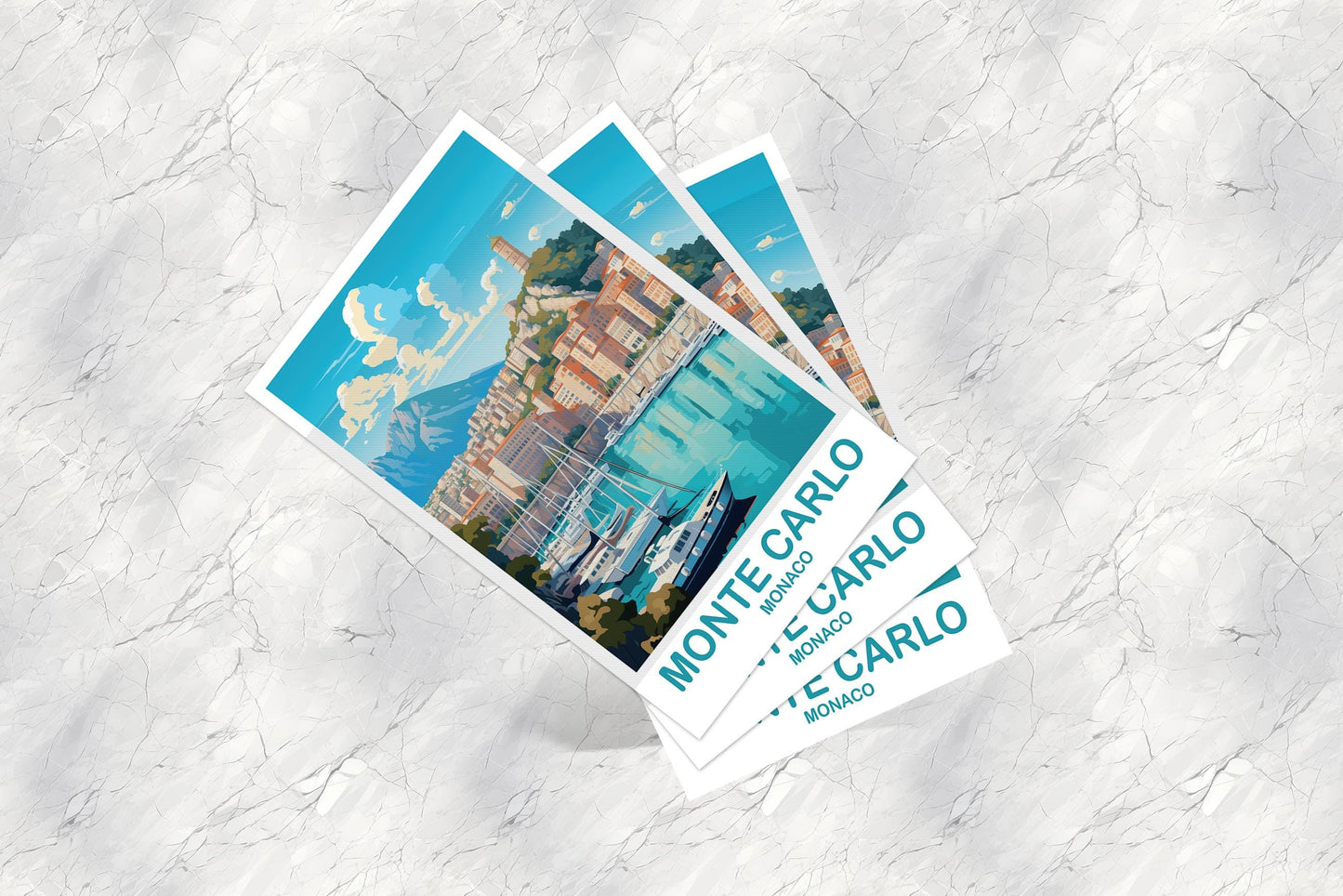 Monte Carlo Monaco Travel Postcard, Monaco Postcard, Monte Carlo Art Print, Monaco Postcard, Europe Postcard | T2EU_MONMC1_P