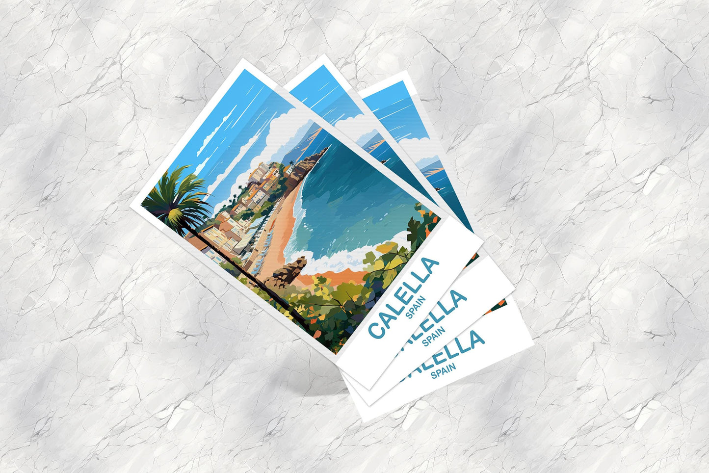 Calella Spain Travel Postcard Art, Spain Travel Postcard, Calella Wall Art Postcard, Spain Travel Art Postcard | T2EU_SPCA1_P