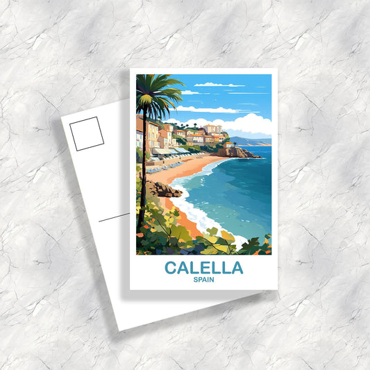 Calella Spain Travel Postcard Art, Spain Travel Postcard, Calella Wall Art Postcard, Spain Travel Art Postcard | T2EU_SPCA1_P