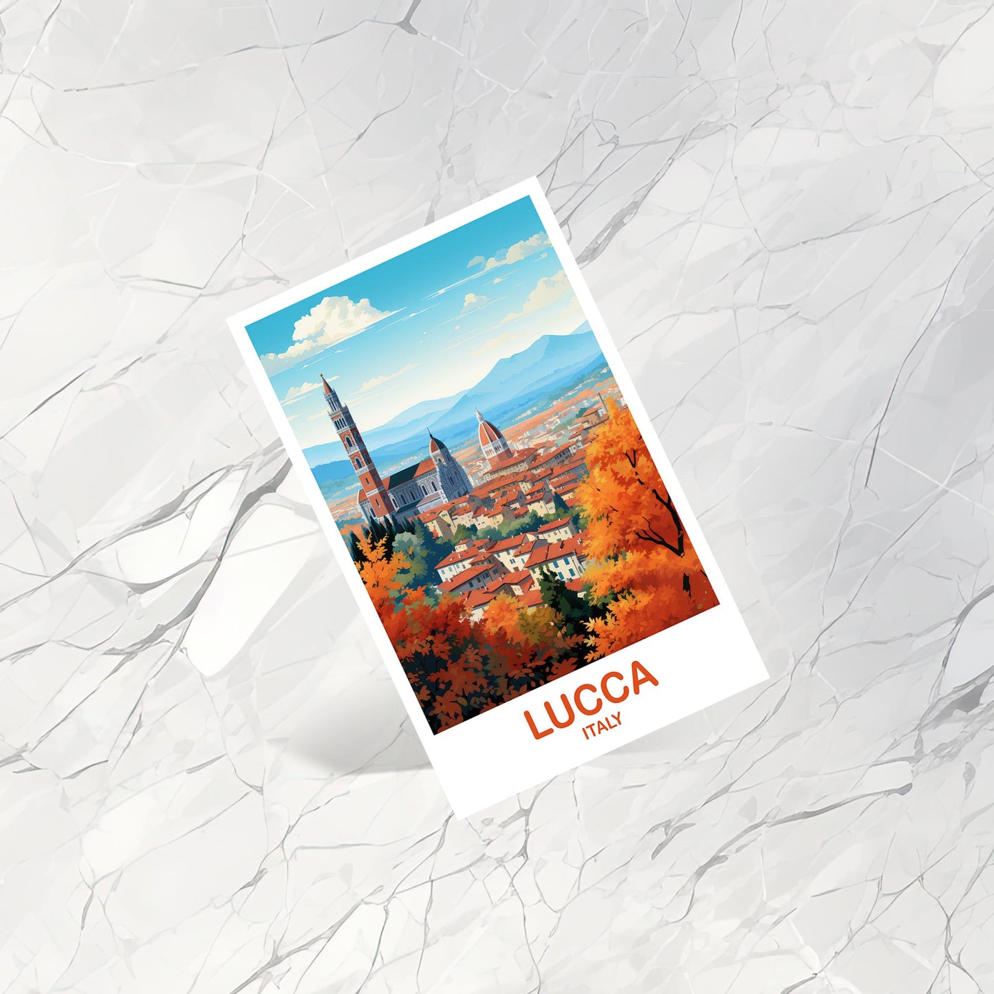 Lucca Italy Travel Postcard, Lucca Travel Art Postcard, Italy TravelPostcard Art, Lucca Travel, Travel Poster | T2EU_ITLU1_P