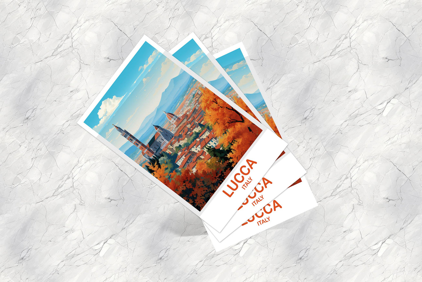 Lucca Italy Travel Postcard, Lucca Travel Art Postcard, Italy TravelPostcard Art, Lucca Travel, Travel Poster | T2EU_ITLU1_P