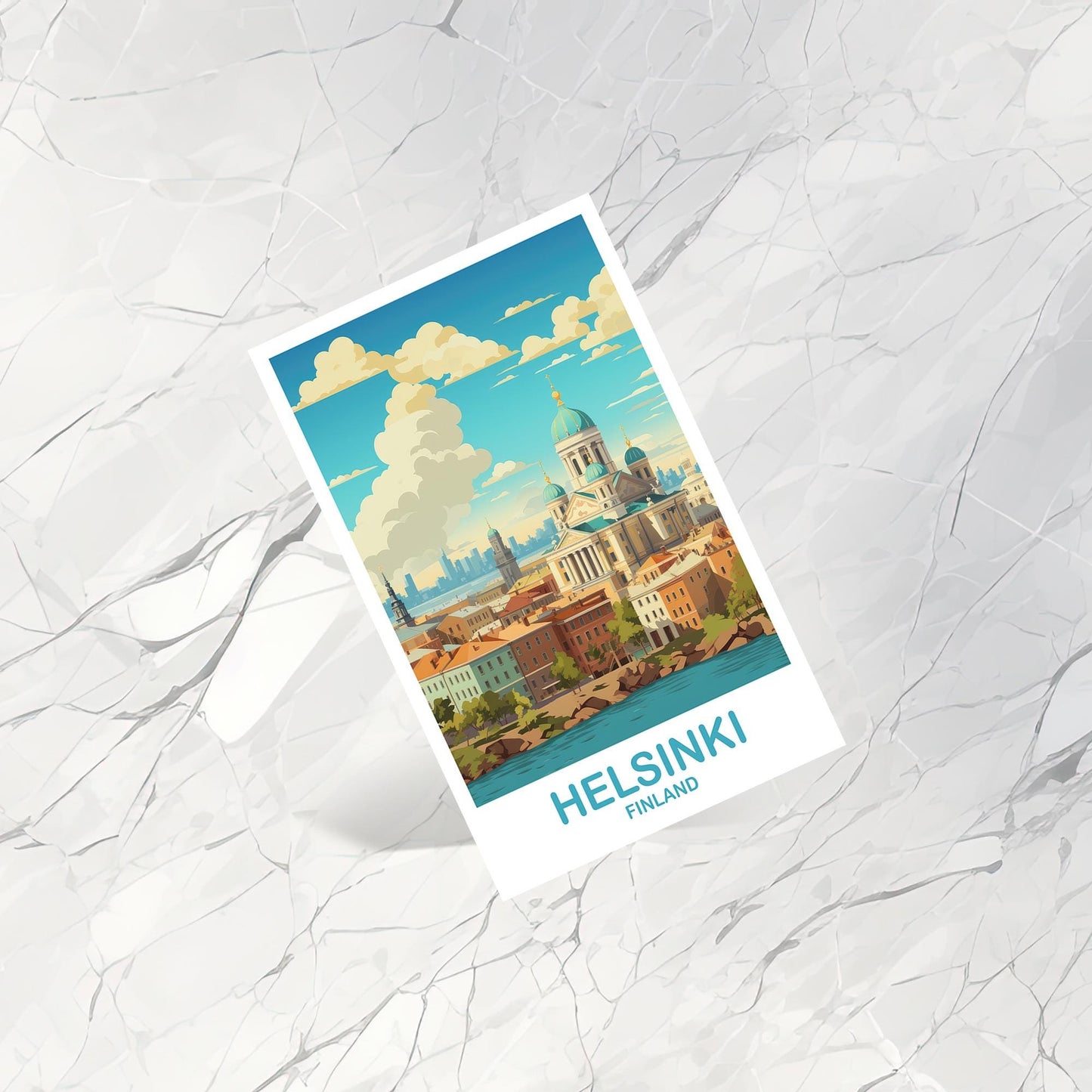 Helsinki Finland Travel Postcard Art, Finland Travel Postcard, Helsinki Wall Art Postcard, Finland Travel Art Postcard | T2EU_FIHE1_P